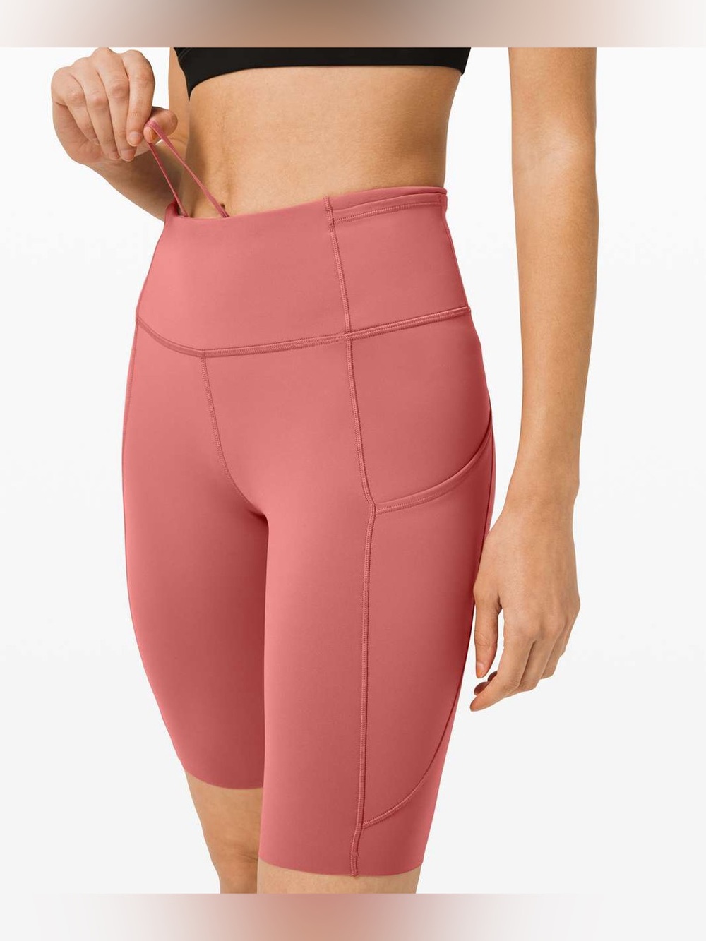 Lululemon Fast and Free HR Shorts 10" Cherry Tint Pink Biker Running Pocket 8